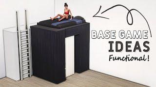  BASE GAME loft bed & bathroom IDEAS • Functional No CC or Mods | The Sims 4 Building Tutorial