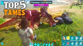 Ark Mobile Top 5 Tames Under Level 20 (With Their Ability) | Top 5 Beginner Tames | Fast Taming