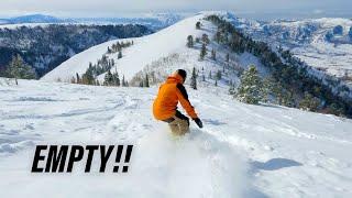 Empty Ski Resort during Utah's SNOWIEST SEASON ON RECORD