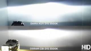 OSRAM CBI D1S 5500K vs DAMA KANJI ULTIMATE VISION D1S 5500K