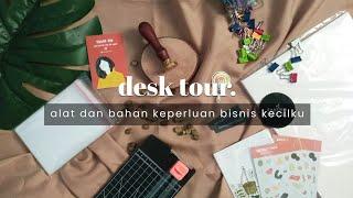 studio vlog .12 | desk tour. alat & bahan keperluan bisnis kecilku | messy studio