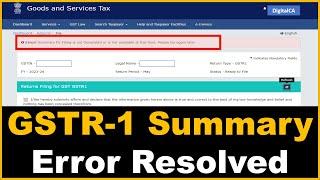 GSTR-1 Summary Error Resolved || GSTR-1 Summary Error Solved || Solution of GSTR-1 Summary Error ||