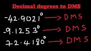 Converting Decimal Degrees to Degrees Minutes and Seconds -- Including Negative Decimal Degrees