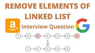 Remove Linked List Elements iterative and recursive approach leetcode 203 Amazon interview question