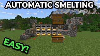 EASIEST 1.21 SUPER SMELTER TUTORIAL in Minecraft Bedrock (MCPE/Xbox/PS/Switch/PC)