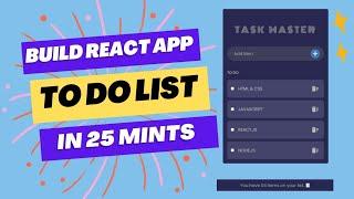How to Build ToDo List App with React Js | React Js todo app tutorial | Make a React ToDo List App