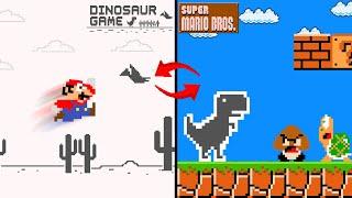What If Mario and Chrome Dinosaur Game Switched Places?