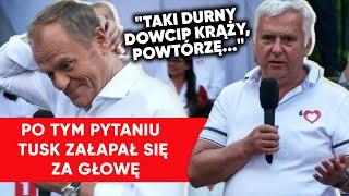 Konsternacja po pytaniu w Białymstoku. Tusk złapał się za głowę