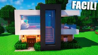 Cómo hacer una casa MODERNA en Minecraft (FÁCIL Y RÁPIDO) (#9)
