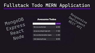 Full Stack MERN Todo App with MongoDB, React, Express, Node | Responsive + Deployment + Full Notes