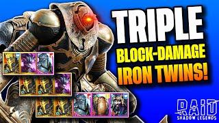 TRIPLE Block-Damage Team For Iron Twins 15!!! NO Painkeepers!  Test Server | Raid Shadow Legends RPG