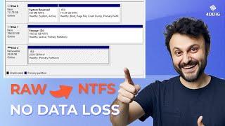 (3 Ways) How to Fix RAW Drive without Losing Data | Convert RAW to NTFS Without Losing Data
