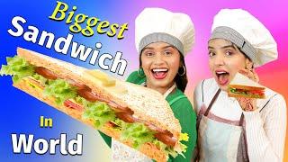 TINY vs GIANT SANDWICH Challenge | Making The World's Biggest Sandwich | DIY Queen