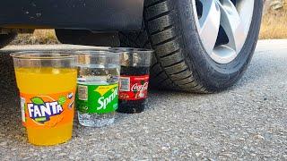 Crushing Crunchy & Soft Things by Car! EXPERIMENT CAR vs COCA COLA, FANTA, SPRITE