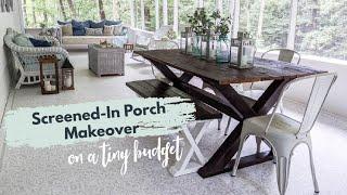 Screened-In Porch Makeover on a Tiny Budget | Amazing Before & After