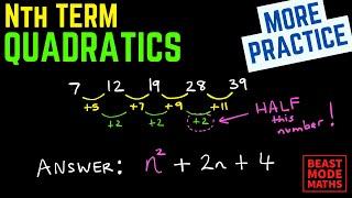 Finding the Nth Term of a Quadratic Sequence (2 of 2)