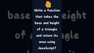 Write a function that takes the base and height of a triangle and return its area #js