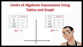 LIMITS OF ALGEBRAIC EXPRESSIONS USING TABLES AND GRAPH