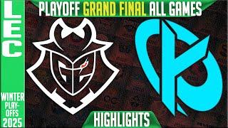 G2 vs KC Highlights ALL GAMES | GRAND FINAL LEC Playoffs Winter 2025 | G2 Esports vs Karmine Corp