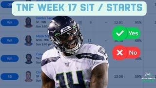 Week 17 Fantasy Football Start Sits (TNF): Start Zach Charbonnet, Keenan Allen, DK Metcalf?!