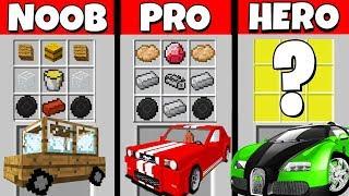 Minecraft Battle: NOOB vs PRO vs HEROBRINE: SUPER CAR CRAFTING CHALLENGE / Animation