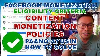FB 2024 : How to Solve Content Monetization Issue / Paano ma check ang Content Monetization Policies