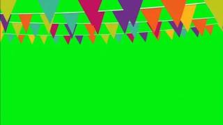 Festival garland flags green screen animation effects || chroma key effects carnival flags animation