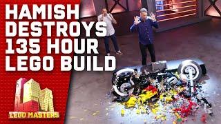Hamish smashes a LEGO motorbike that took 135 hours to make | LEGO Masters Australia 2020