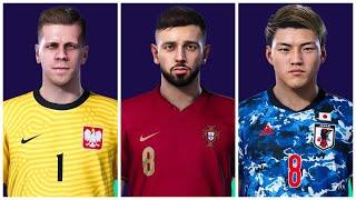 Ajuste de overall PES 2021 - Bruno Fernandes, Doan, Aguerd, Szczesny e Enzo Fernandez