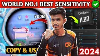 WORLD NO.1 BEST SENSITIVITY  ADMINO GAMING 3.4 SENSITIVITY 2024 | BGMI | PUBG MOBILE |