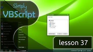 VBScript Basics, Part 37 | BrowseForFolder