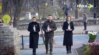  Владимир Зеленский, первая леди и Майя Санду почтили память погибших в ходе Революции Достоинства