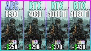 INTEL ARC B580 vs RTX 4060 vs RTX 4060 TI vs RTX 4060 TI 16GB - Tested in 25 Games