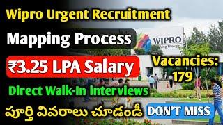 Wipro Urgent Recruitment 2024 | Mapping Process | Walk-In interviews |Jobs in Hyderabad | Wipro