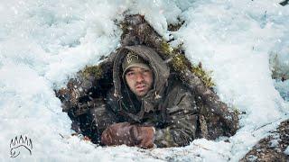 Surviving a Winter Night in a Snowstorm WITHOUT GEAR!  | Survival Shelter + Bushcraft