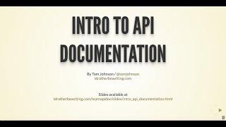 Intro to API documentation
