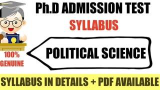 Ph.D ADMISSION TEST SYLLABUS || POLITICAL SCIENCE || #PhD #educationalbyarun