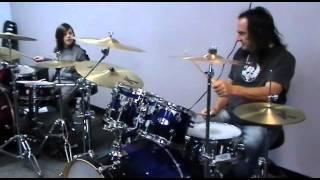 Vinny Appice gives a drum lesson to Ben RRFC