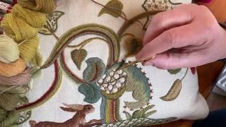 Phillipa's Cosy Crewel Work Corner #16   Running Hare   Laid & Couched Work