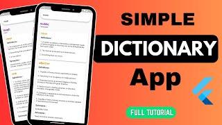 How to make DICTIONARY app in FLUTTER | Speed Code | 2024 