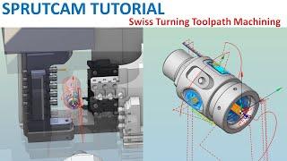SprutCAM Tutorial #248 | Swiss Turnining Toolpath Machining Part 1/1