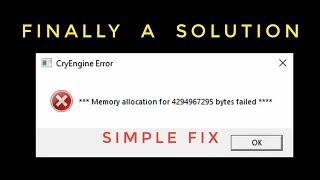 MEMORY ALLOCATION FAILED Fixed Simple fix