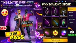 Elite Pass S1 Bundle Return, Pink Diamond | Free Fire New Event | Ff New Event | FF 7th Anniversary