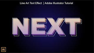 Line Art Text Effect Design - Adobe Illustrator Tutorials