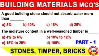 MCQ's for construction material | Building Material MCQ | civil engineering mcq | GATE | SSC-JE