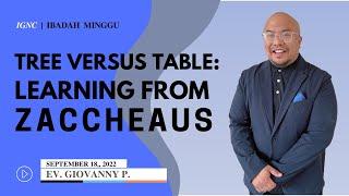 TREE VERSUS TABLE: LEARNING FROM ZACCHEAUS. |  IBADAH MINGGU  | SEPT 18, 2022