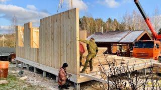 بناء منزل من الواح خشبية كبيرة | دليل خطوة بخطوة