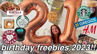 what I got FREE for my 21st birthday! UK birthday freebies 2023 | Starbucks, Tortilla, Krispy Kreme