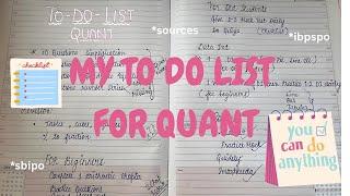 My to do list for quant   #ibpsclerk #ibpspo #sbipo