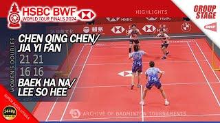 Chen Qing Chen / Jia Yi Fan vs Baek Ha Na / Lee So Hee | World Tour Finals 2024 | WD Highlights